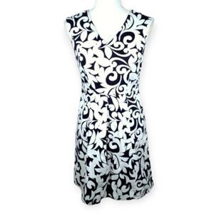 ANNE TAYLOR LOFT NAVY & WHITE DRESS SZ.4P EUC